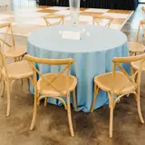 108" Round Tablecloth — Floor length on a 48" round; mid drop on a 60" round