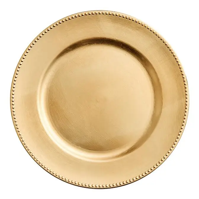 13" Plastic Charger — Silver or gold