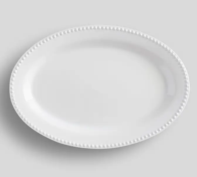 15" x 12" Oval Beaded Serving Platter