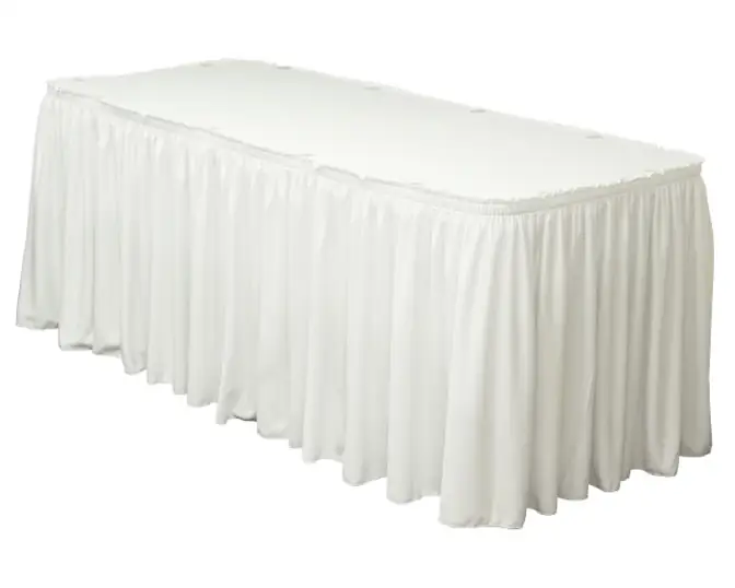 Table Skirting — 14' to 21' lengths — the sizing chart shows what your table takes