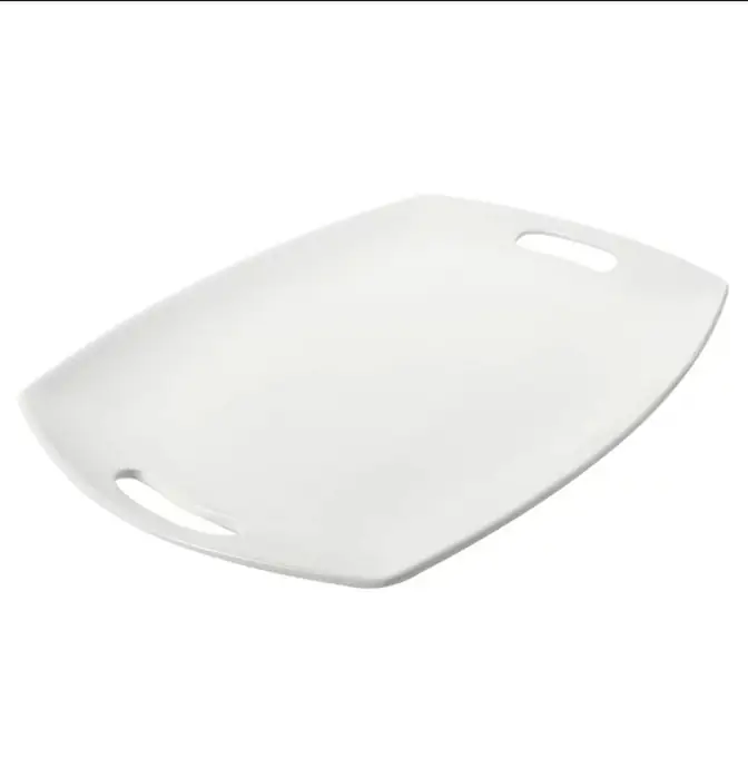 White China Serving Platter with Handles