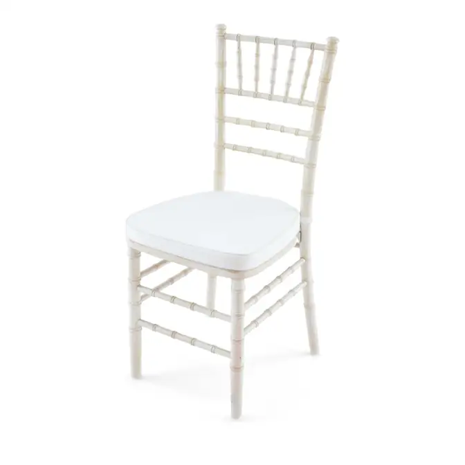 White Wash Chiavari Chair — Cushion included